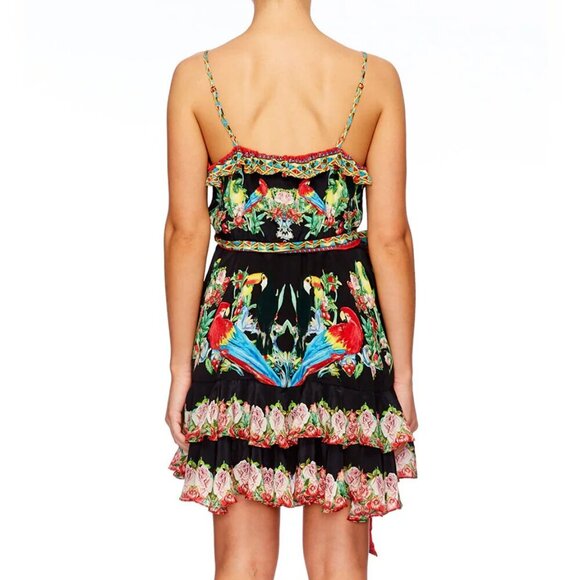 Camilla Dress Toucan Mini Button Down Frill Play Medium b96 - Picture 3 of 16